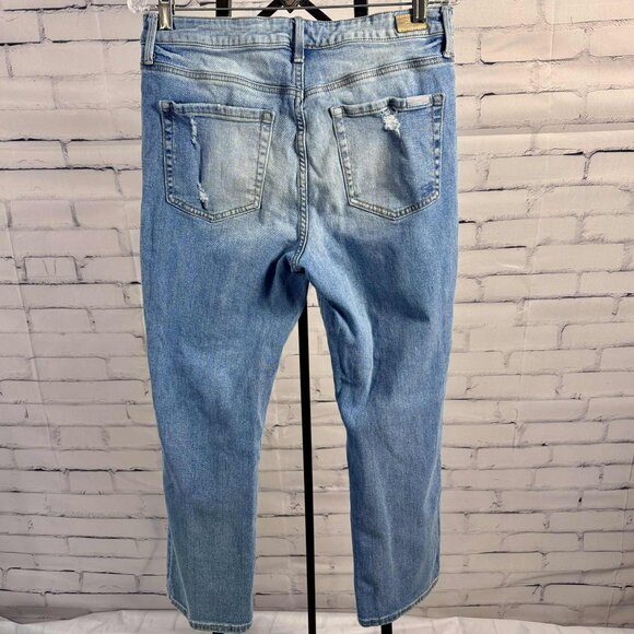Seven7 Distressed Croopped Straight Leg Jeans Women’s Size 8 Light Wash - Picture 5 of 13